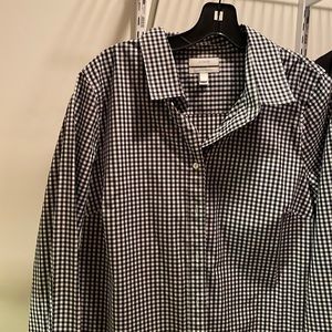 Black and white button down shirt